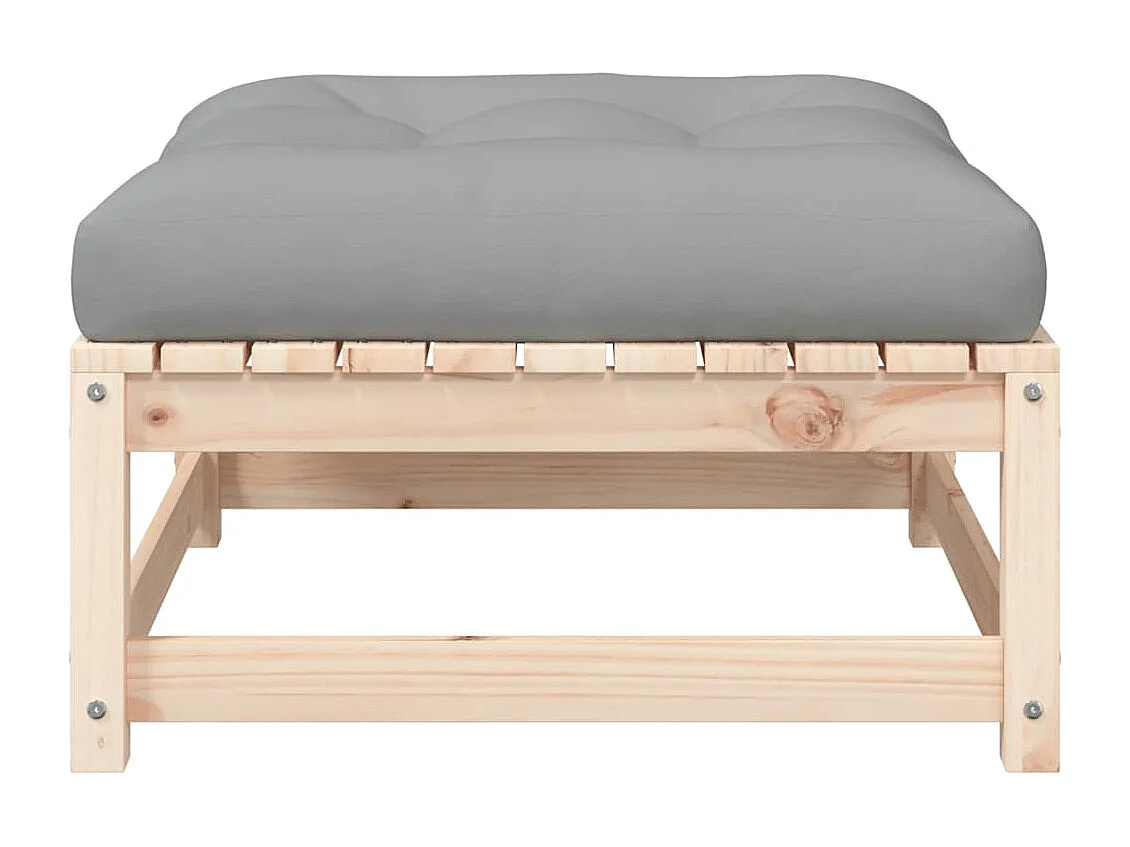 Canapé de jardin sans accoudoirs avec coussins et repose-pieds