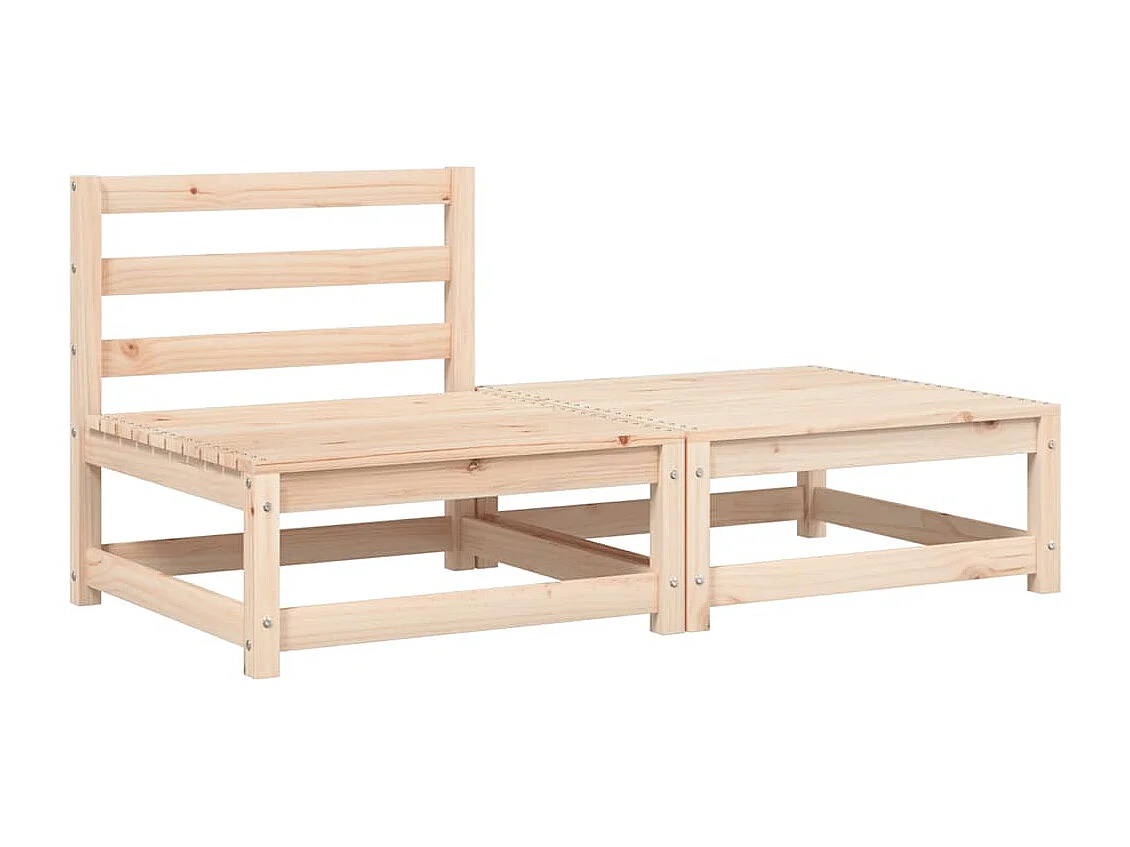 Canapé de jardin sans accoudoirs avec coussins et repose-pieds