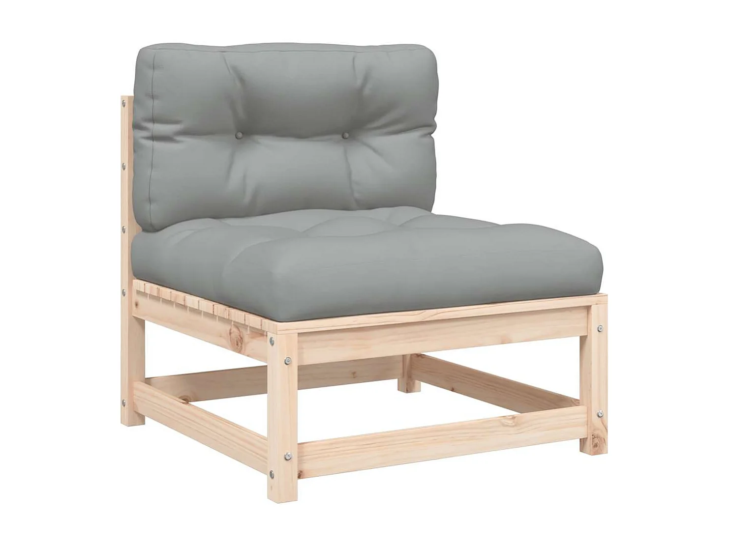 Canapé de jardin sans accoudoirs avec coussins et repose-pieds
