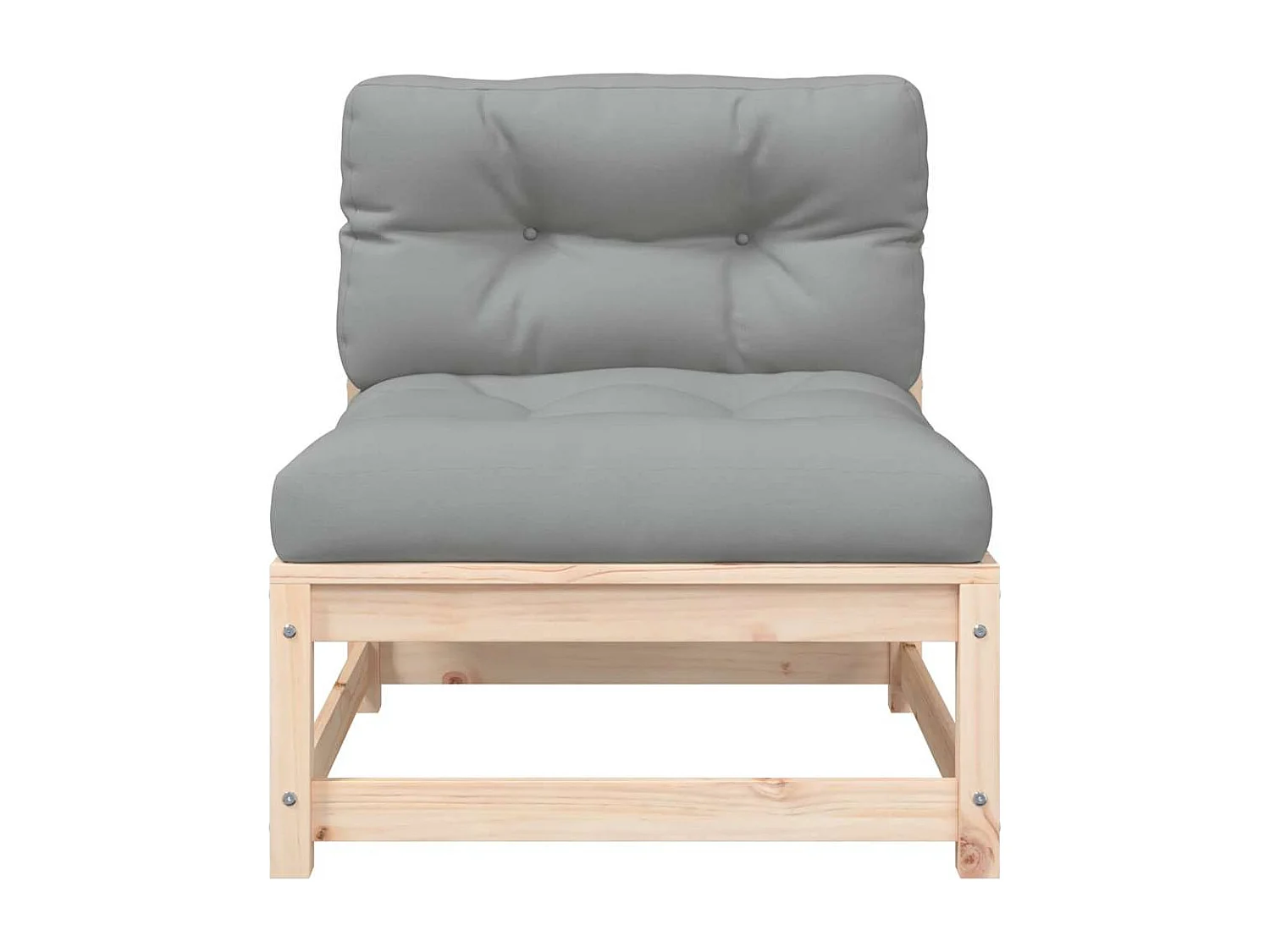 Canapé de jardin sans accoudoirs avec coussins et repose-pieds