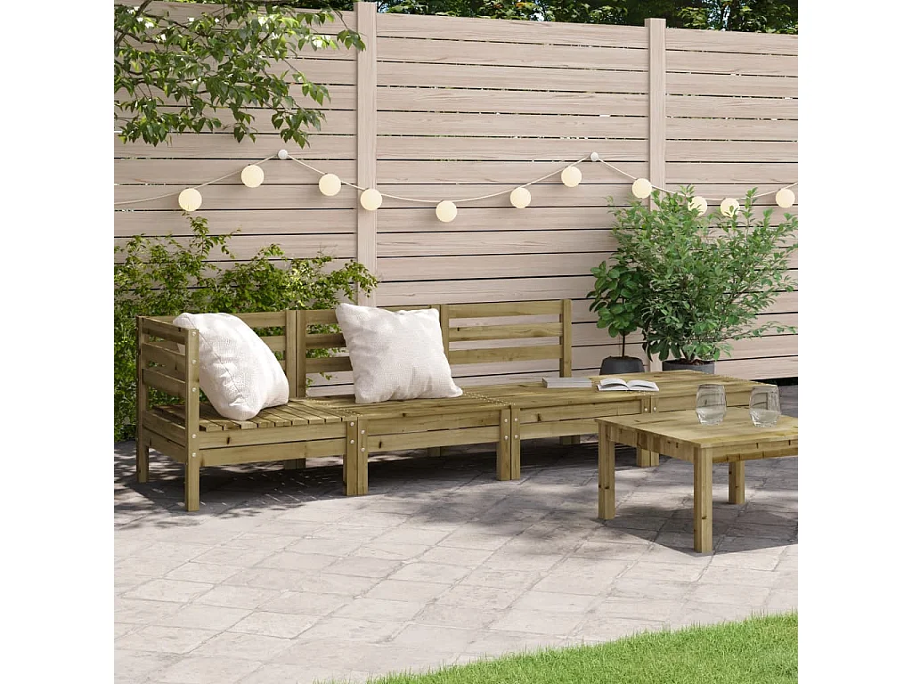 Gartensofa 4-Sitzer Kiefernholz Imprägniert