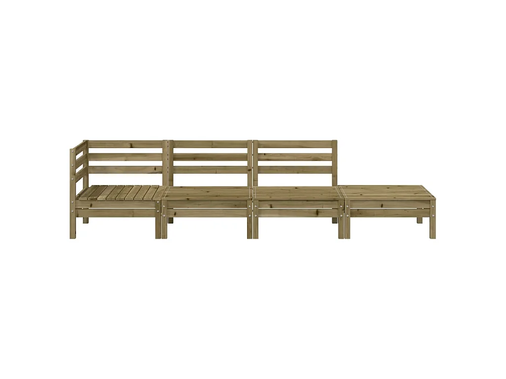 Gartensofa 4-Sitzer Kiefernholz Imprägniert