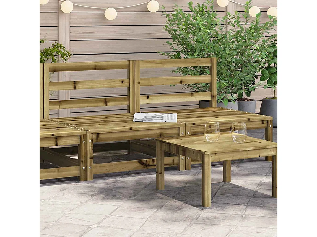Divani Giardino Senza Braccioli 2pz 70x70x67 cm Pino Impregnato