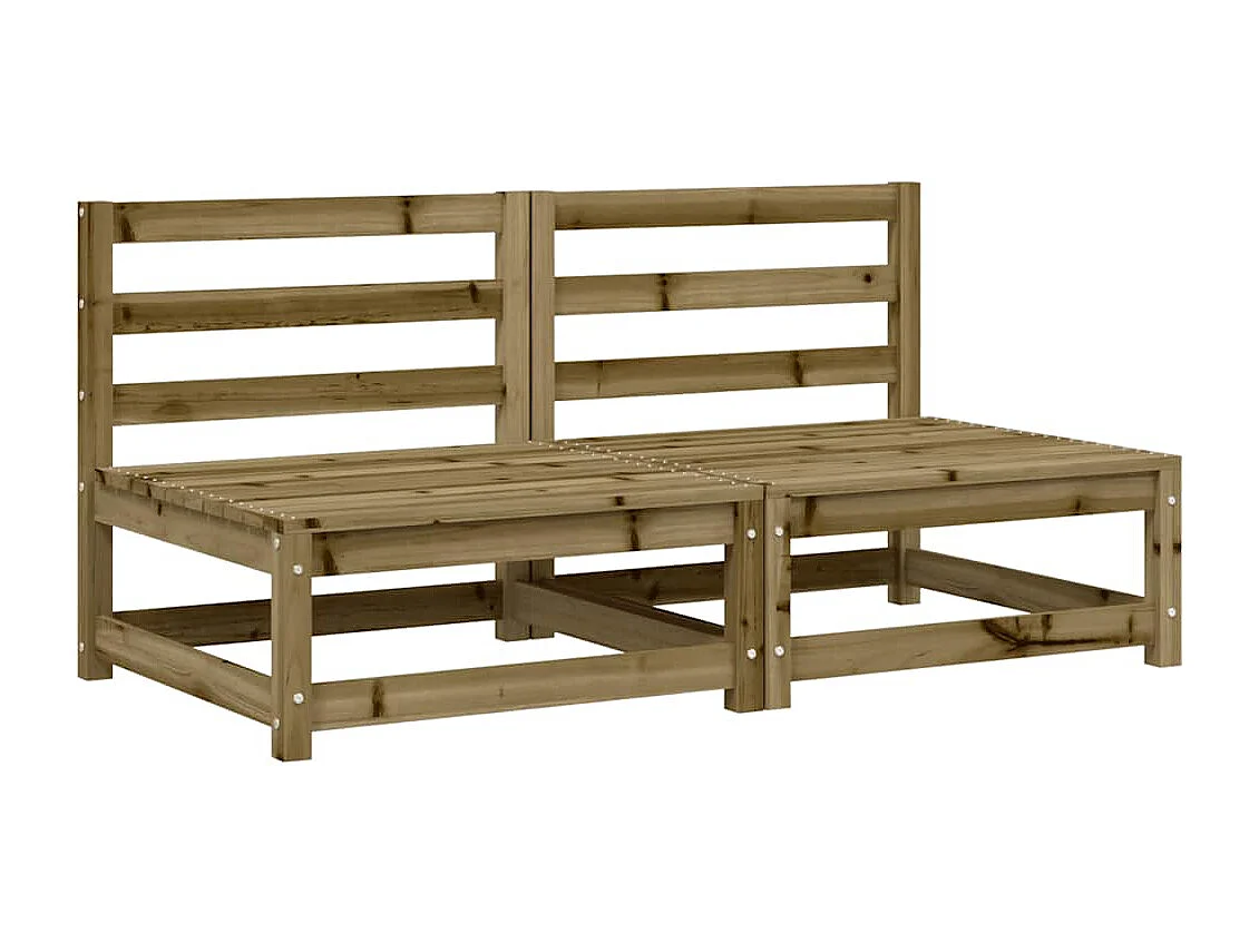 Divani Giardino Senza Braccioli 2pz 70x70x67 cm Pino Impregnato