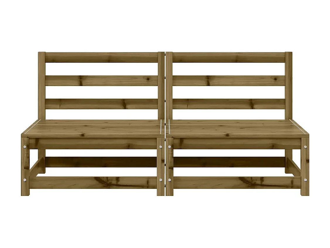 Divani Giardino Senza Braccioli 2pz 70x70x67 cm Pino Impregnato