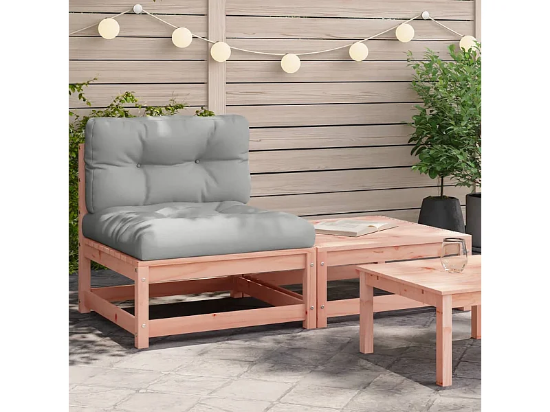 Canapé de jardin sans accoudoirs avec coussins et repose-pieds