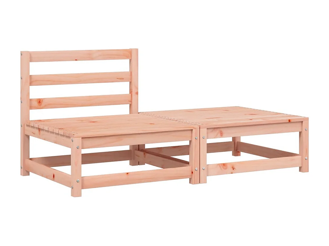 Gartensofa ohne Armlehnen mit Kissen und Hocker