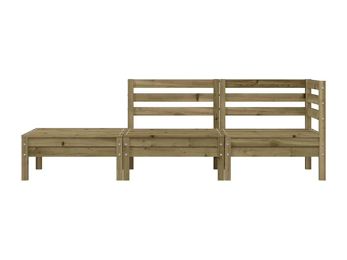 Tuinbank 3-zits geïmpregneerd grenenhout