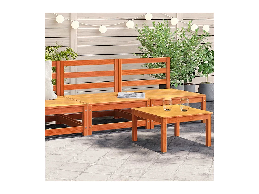 Gartensofas ohne Armlehnen 2 Stk. Wachsbraun Massivholz Kiefer