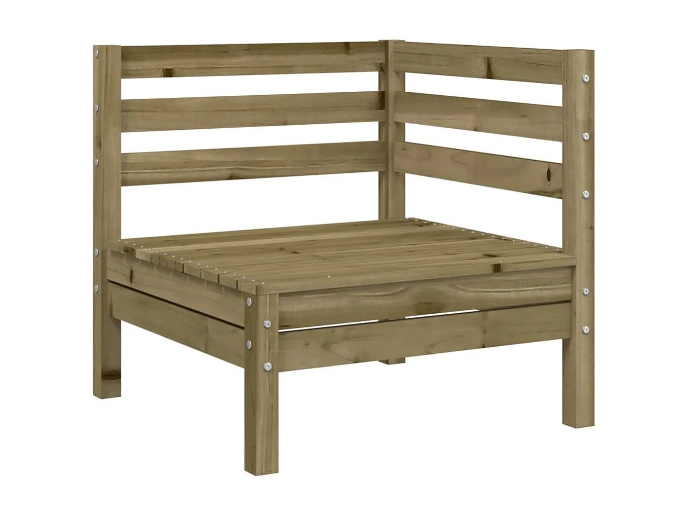 Gartensofa 3-Sitzer mit Hocker Kiefernholz Imprägniert