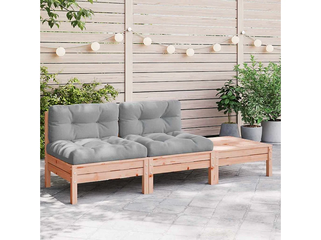 Canapé de jardin avec coussins et repose-pied 2 places