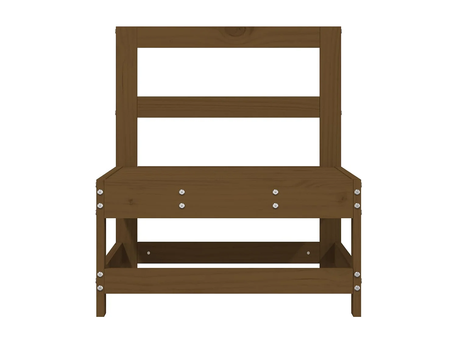 Canapés centraux de jardin 2 pcs marron miel bois de pin solide