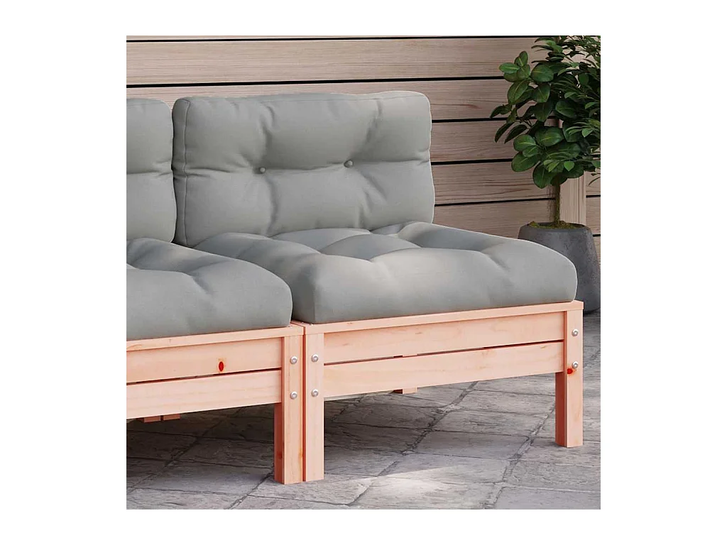 Canapé de jardin sans accoudoirs coussins bois massif douglas