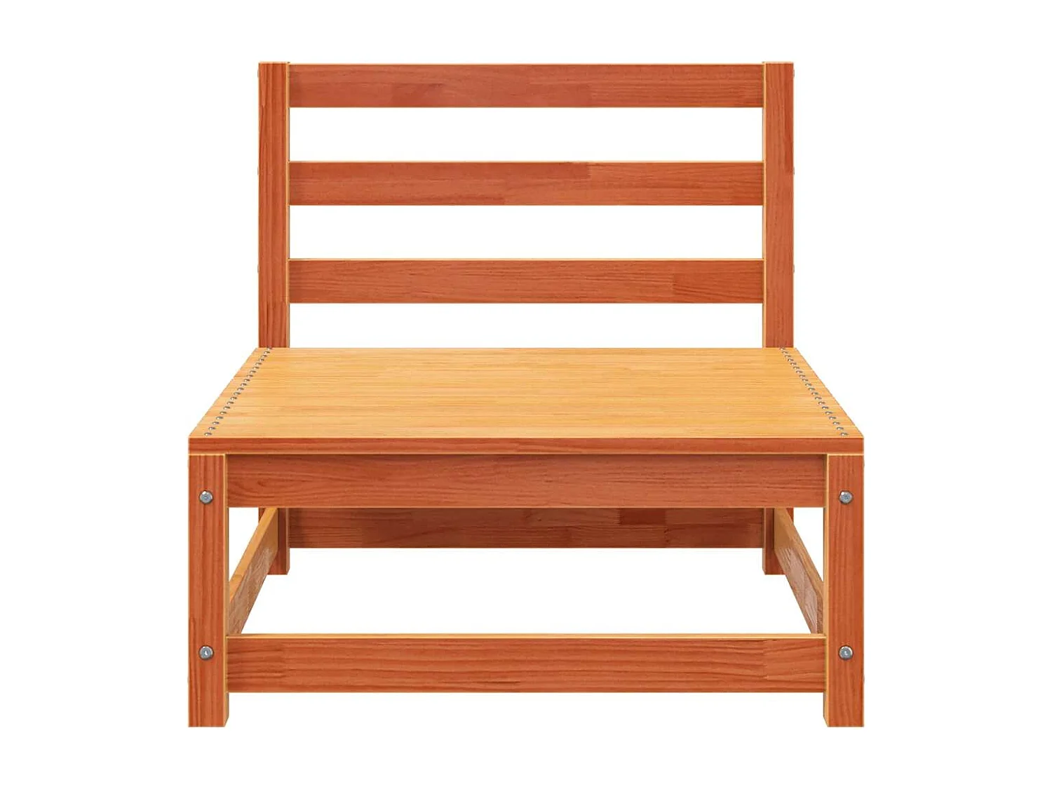 Canapé de jardin 3 places cire marron bois de pin massif