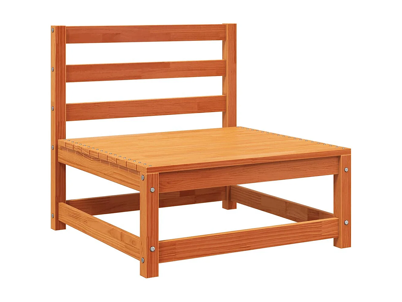 Canapé de jardin 3 places cire marron bois de pin massif