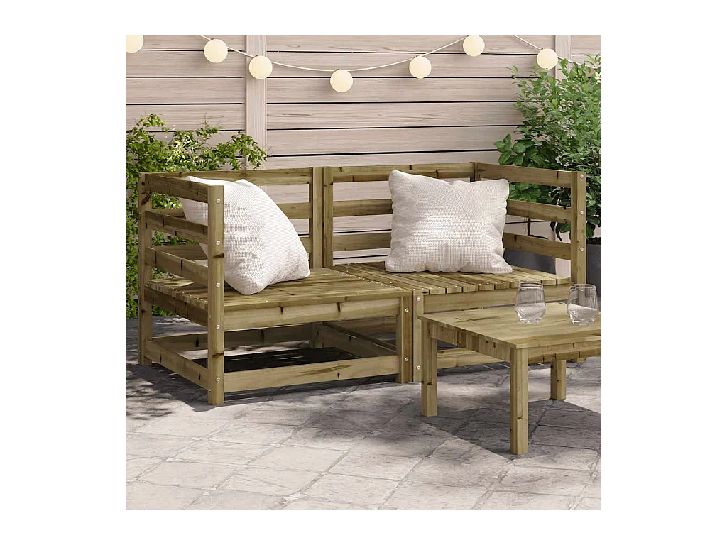 Tuinhoekbanken 2 st 70x70x67 cm geïmpregneerd grenenhout