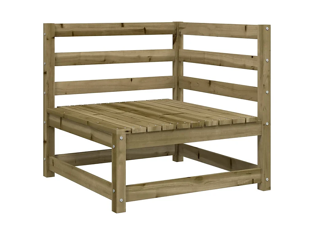 Sofás esquineros jardín 2 uds madera pino impregnada 70x70x67cm