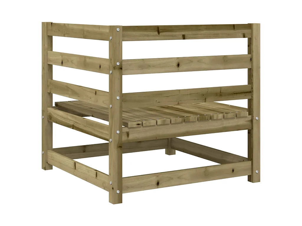 Sofás esquineros jardín 2 uds madera pino impregnada 70x70x67cm