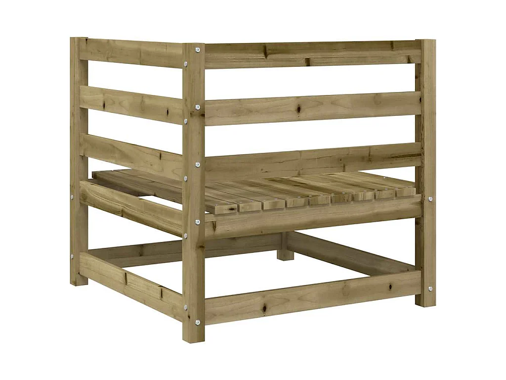 Sofás esquineros jardín 2 uds madera pino impregnada 70x70x67cm