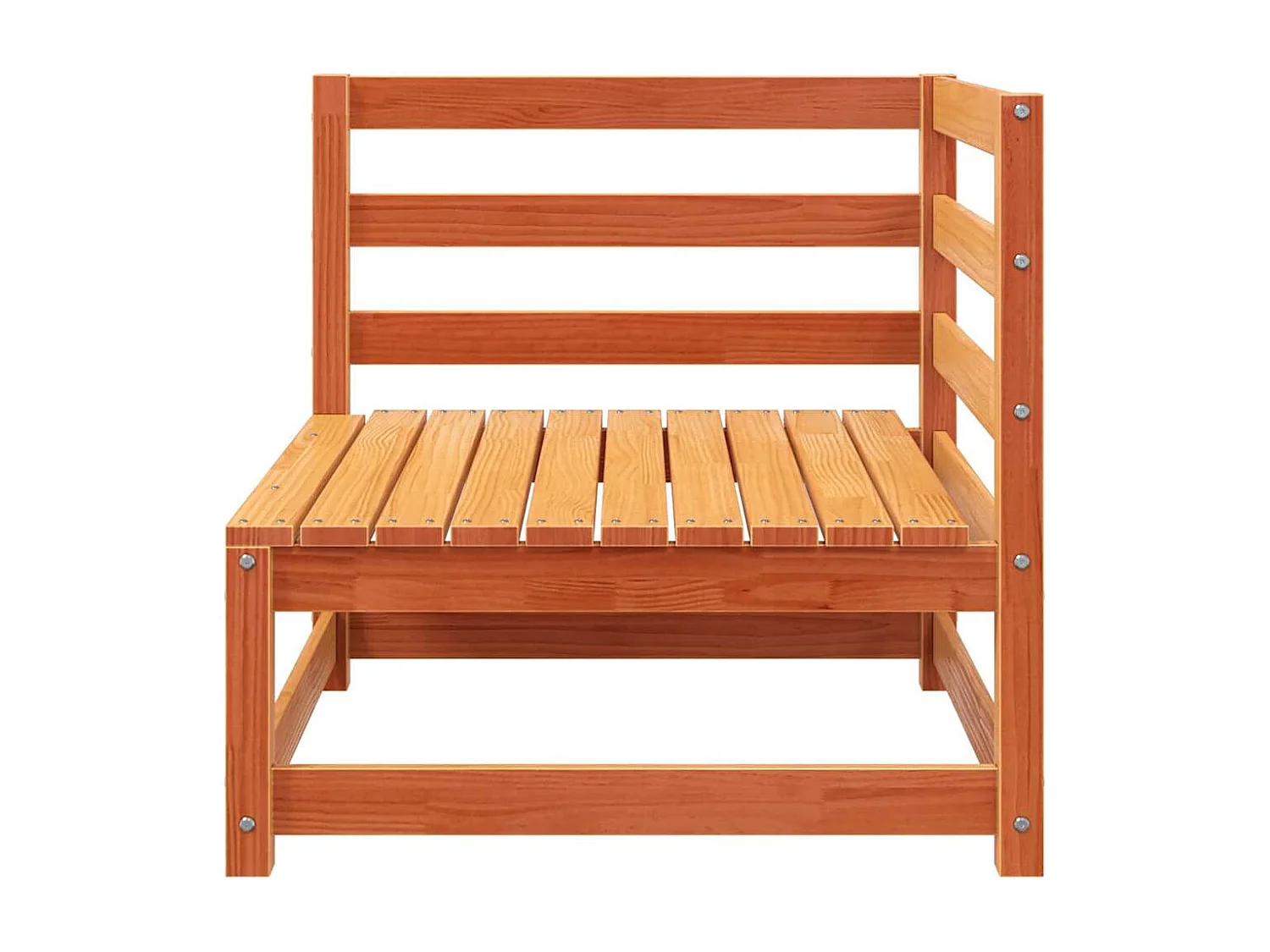 Divano Angolare Giardino Marrone Cera 70x70x67cm Massello Pino