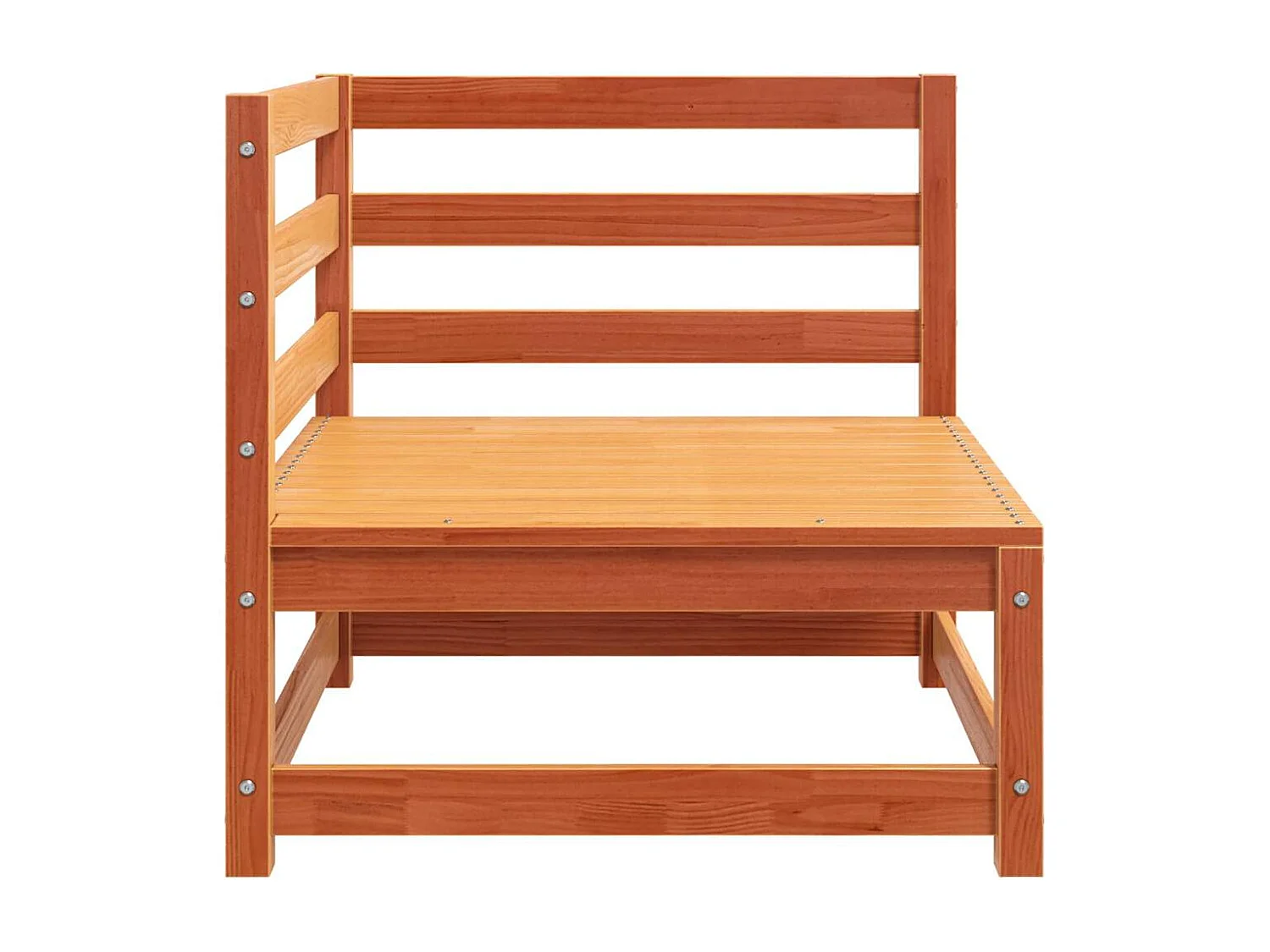 Divano Angolare Giardino Marrone Cera 70x70x67cm Massello Pino