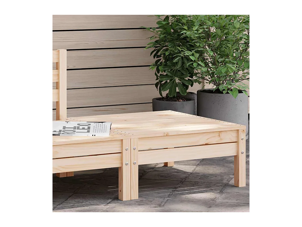 Repose-pied de jardin bois de pin massif