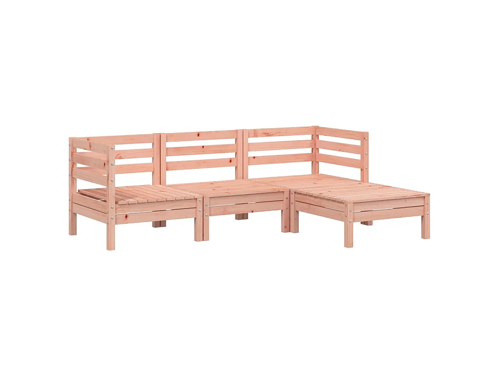 Canapé de jardin 3 places avec repose-pied bois massif douglas