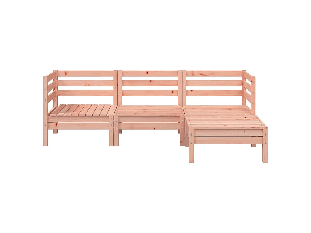 Canapé de jardin 3 places avec repose-pied bois massif douglas