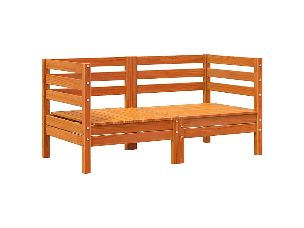 Garten-Ecksofas 2 Stk. Wachsbraun Massivholz Kiefer