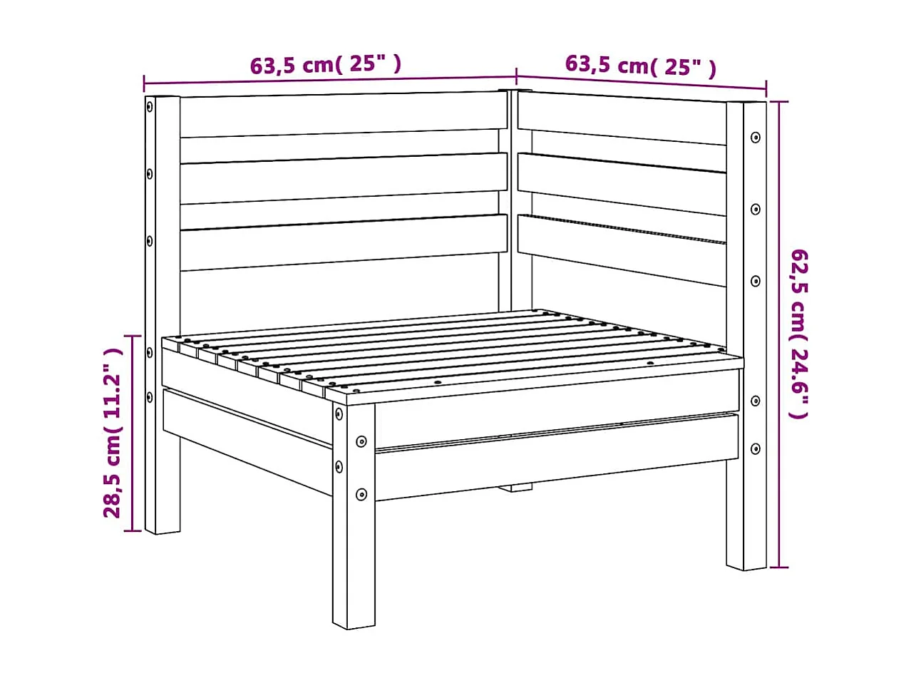 Garten-Ecksofas 2 Stk. Wachsbraun Massivholz Kiefer