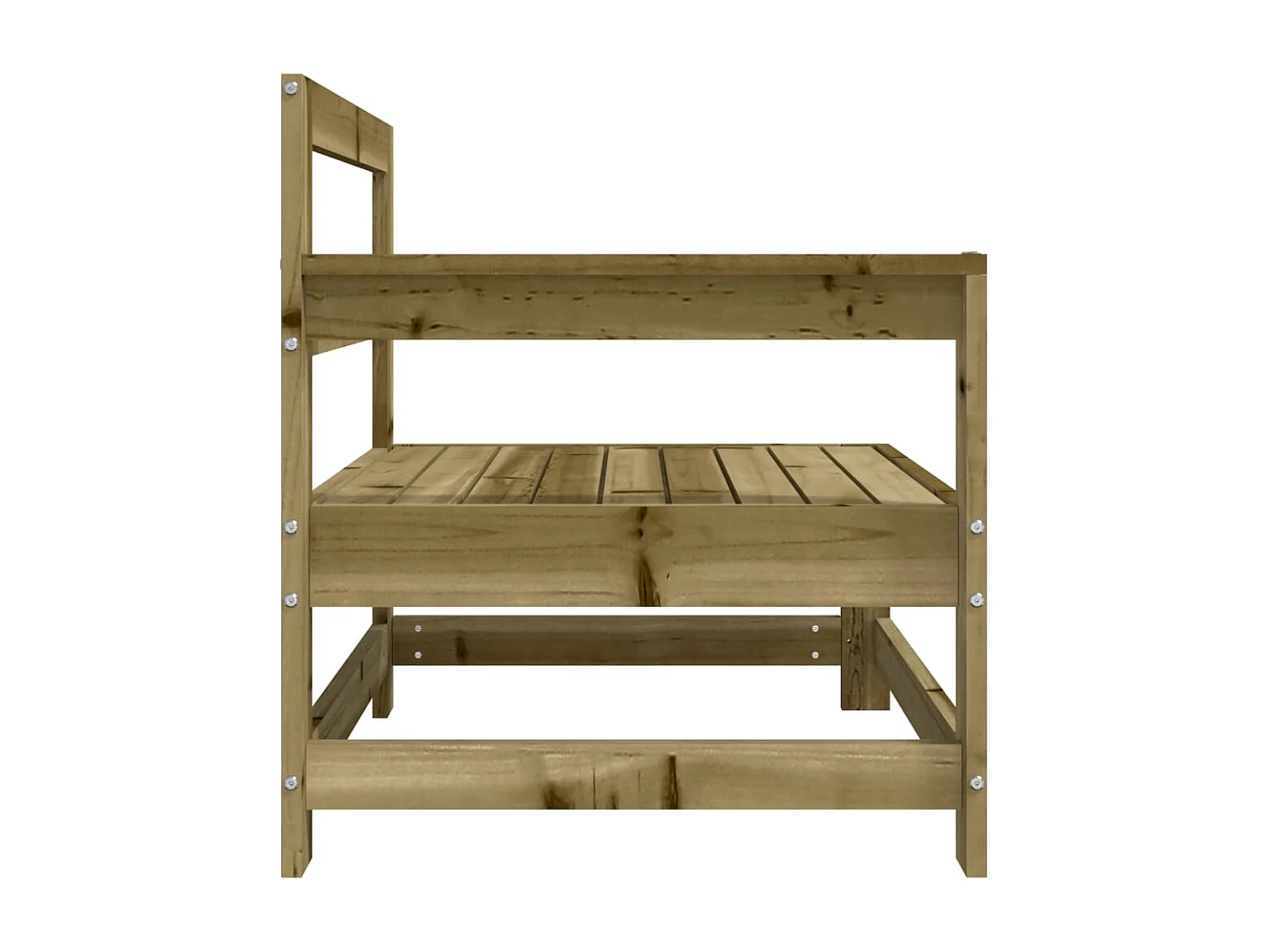 Divano Angolare da Giardino in Legno di Pino Impregnato