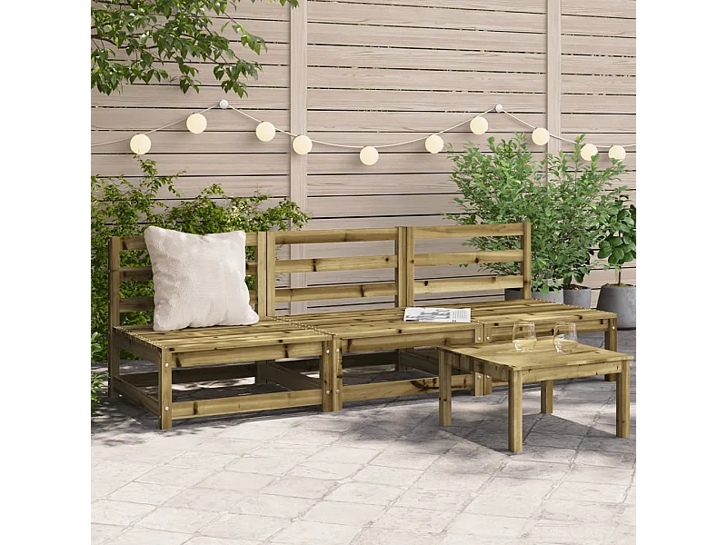 Divani Giardino Senza Braccioli 3pz 70x70x67 cm Pino Impregnato