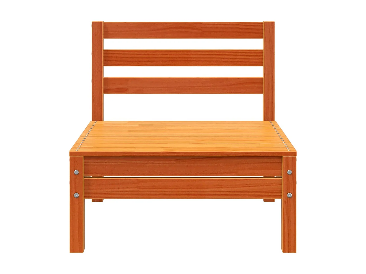 Canapé de jardin 3 places cire marron bois de pin massif