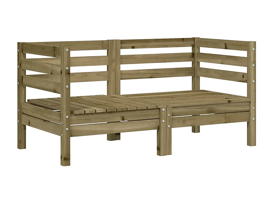 Divani Angolari da Giardino 2pz in Legno di Pino Impregnato