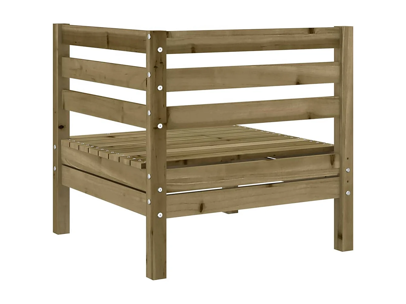 Divani Angolari da Giardino 2pz in Legno di Pino Impregnato