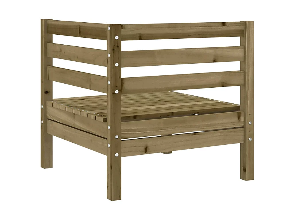Divani Angolari da Giardino 2pz in Legno di Pino Impregnato