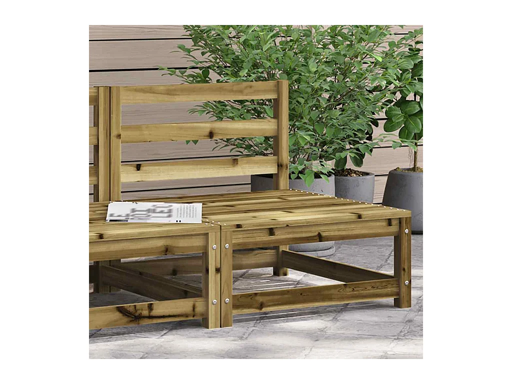 Canapé de jardin sans accoudoirs 70x70x67 cm bois pin imprégné