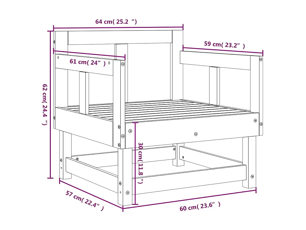 Sillones de jardín 2 unidades madera maciza pino marrón miel