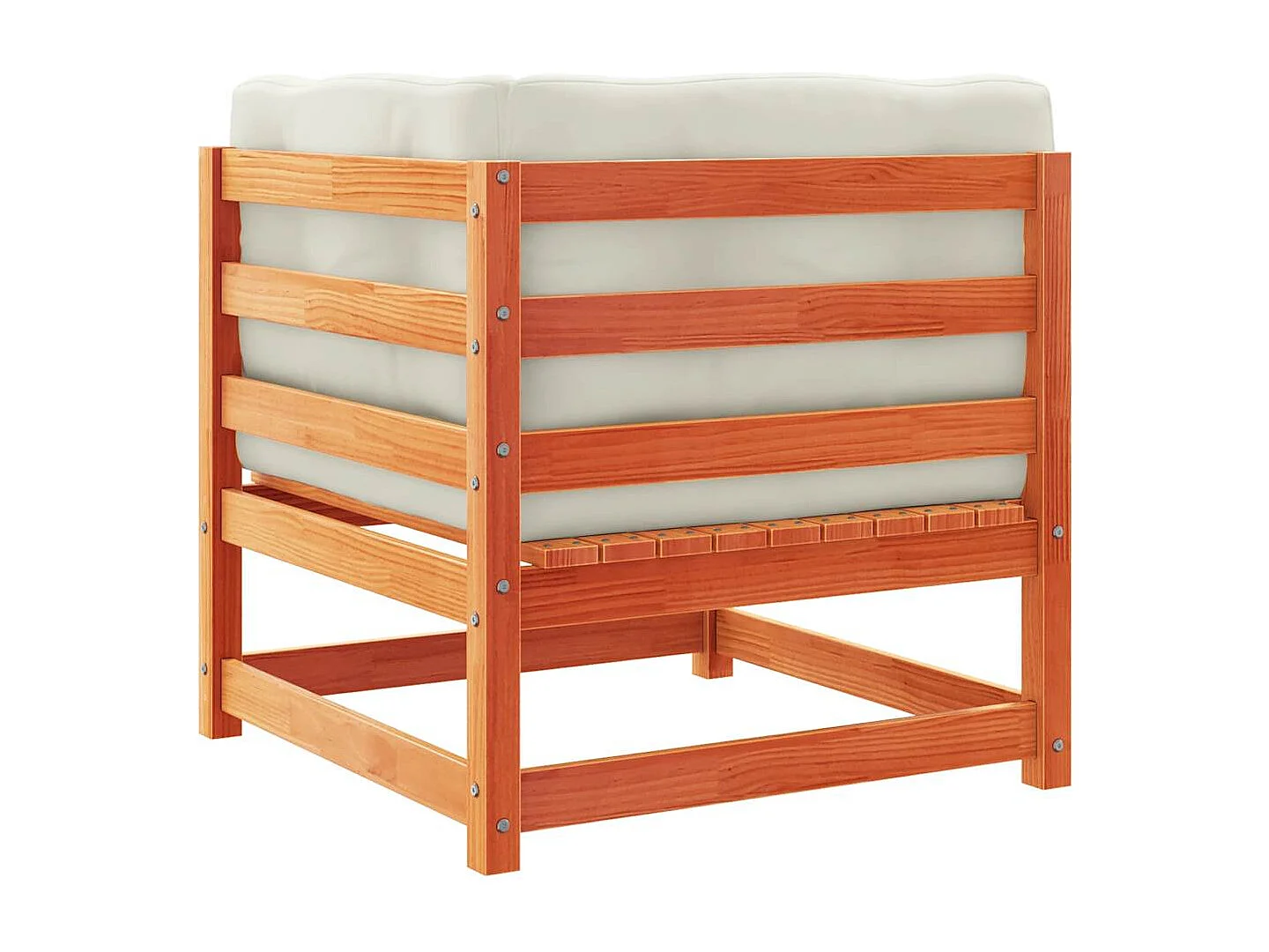 Garten-Ecksofa mit Kissen Wachsbraun Massivholz Kiefer