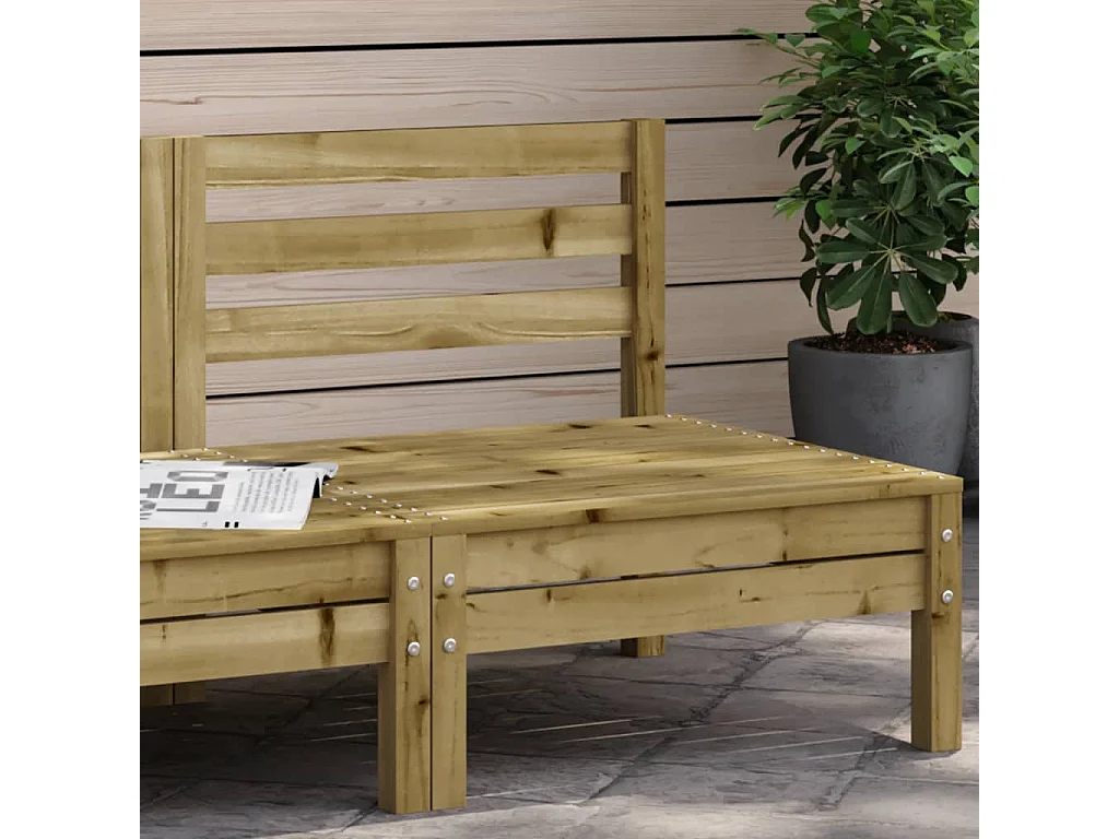 Canapé de jardin sans accoudoirs bois pin imprégné