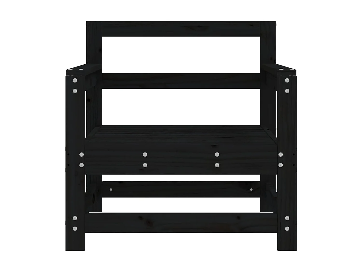 Chaises de jardin lot de 2 noir bois massif de pin