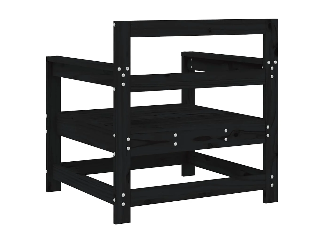 Chaises de jardin lot de 2 noir bois massif de pin