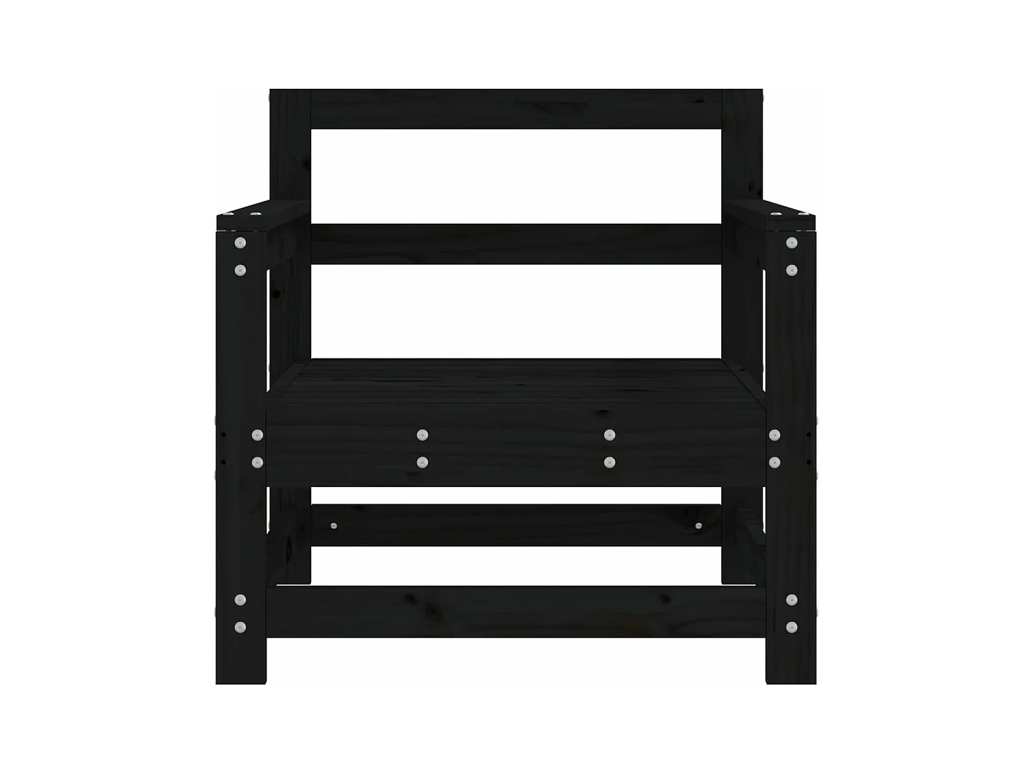 Chaises de jardin lot de 2 noir bois massif de pin