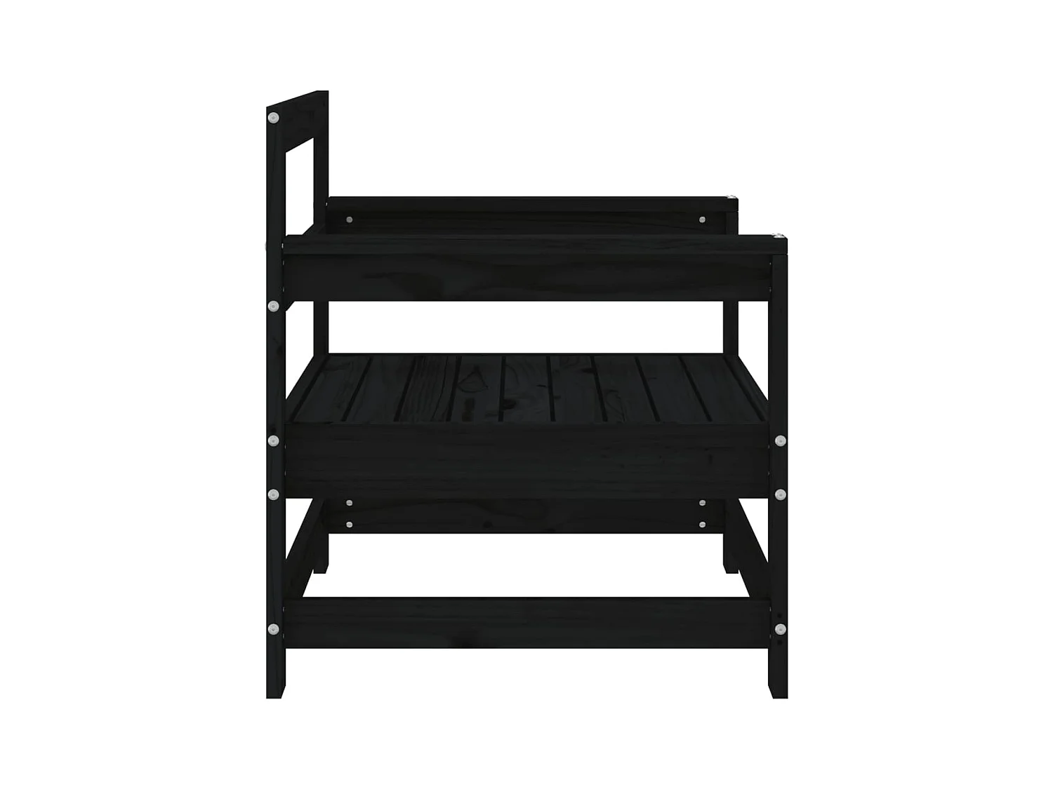 Chaises de jardin lot de 2 noir bois massif de pin