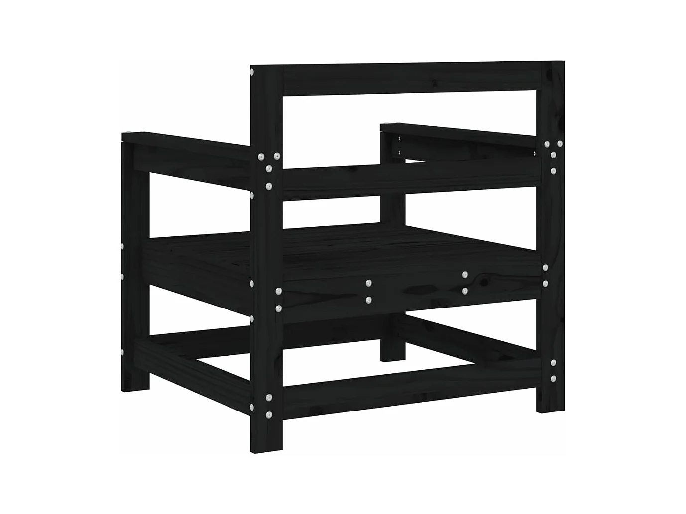 Chaises de jardin lot de 2 noir bois massif de pin