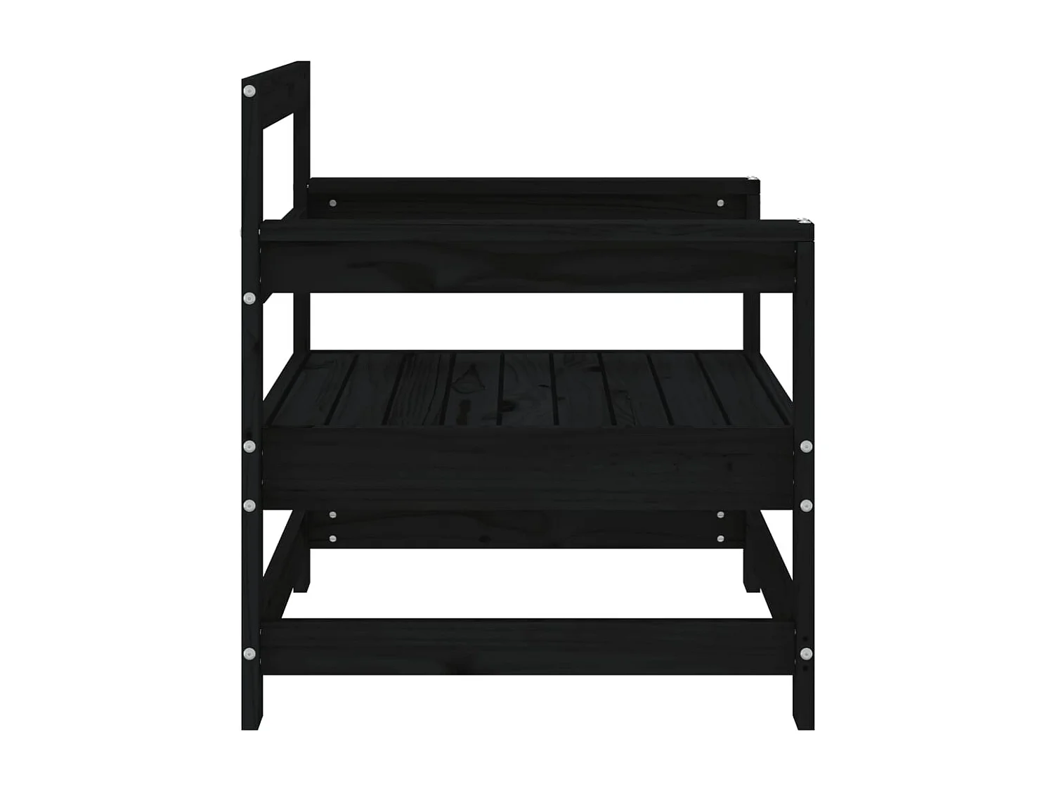 Chaises de jardin lot de 2 noir bois massif de pin