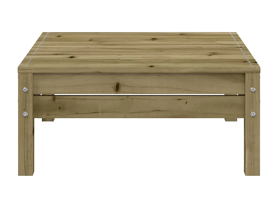 Sofá de jardín 2 plazas con reposapiés madera pino impregnada