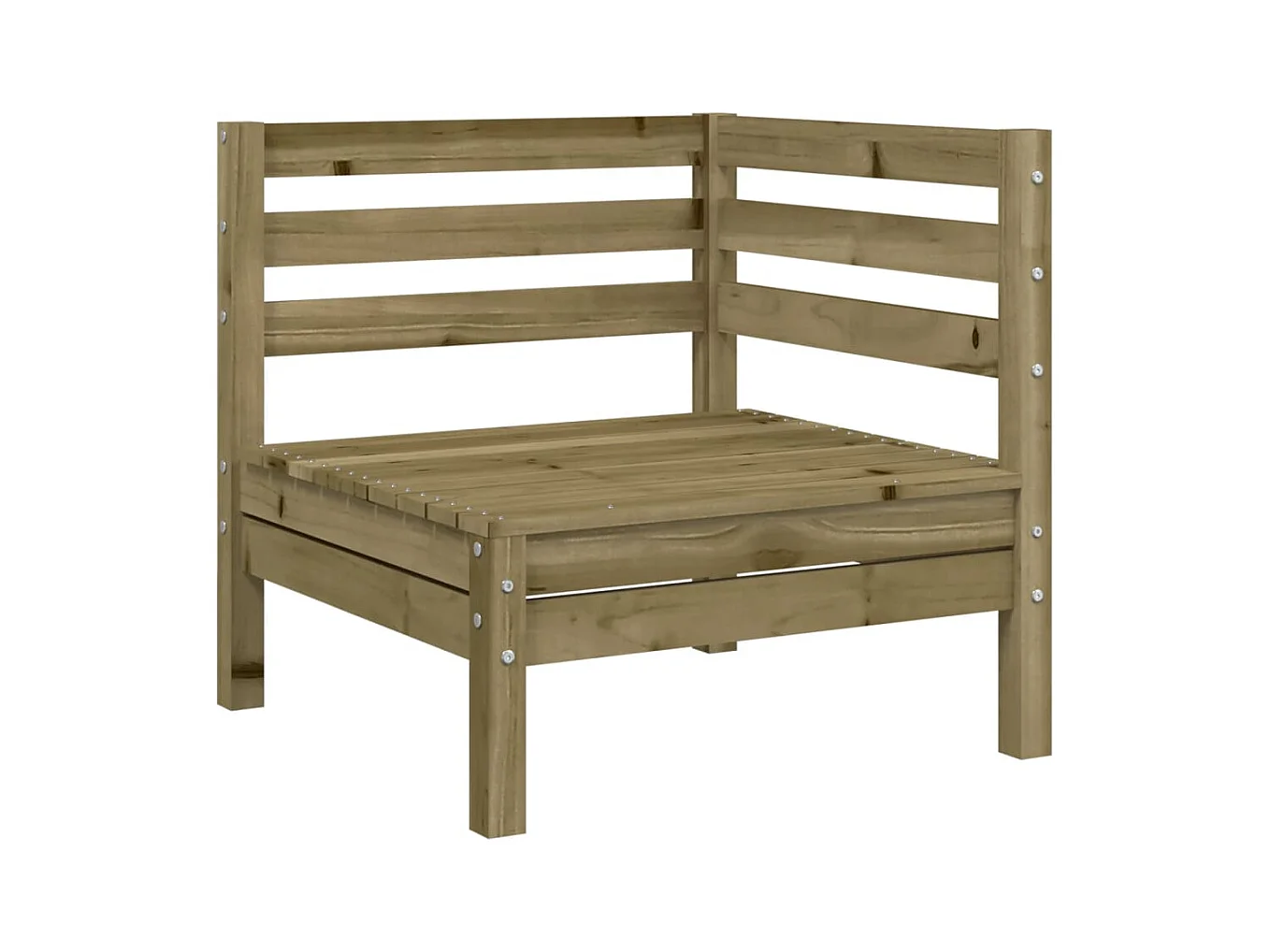 Gartensofa 2-Sitzer mit Hocker Kiefernholz Imprägniert