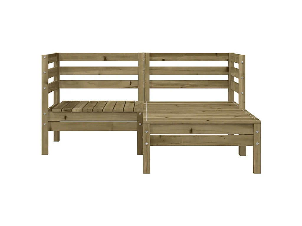 Tuinbank 2-zits met voetenbank geïmpregneerd hout