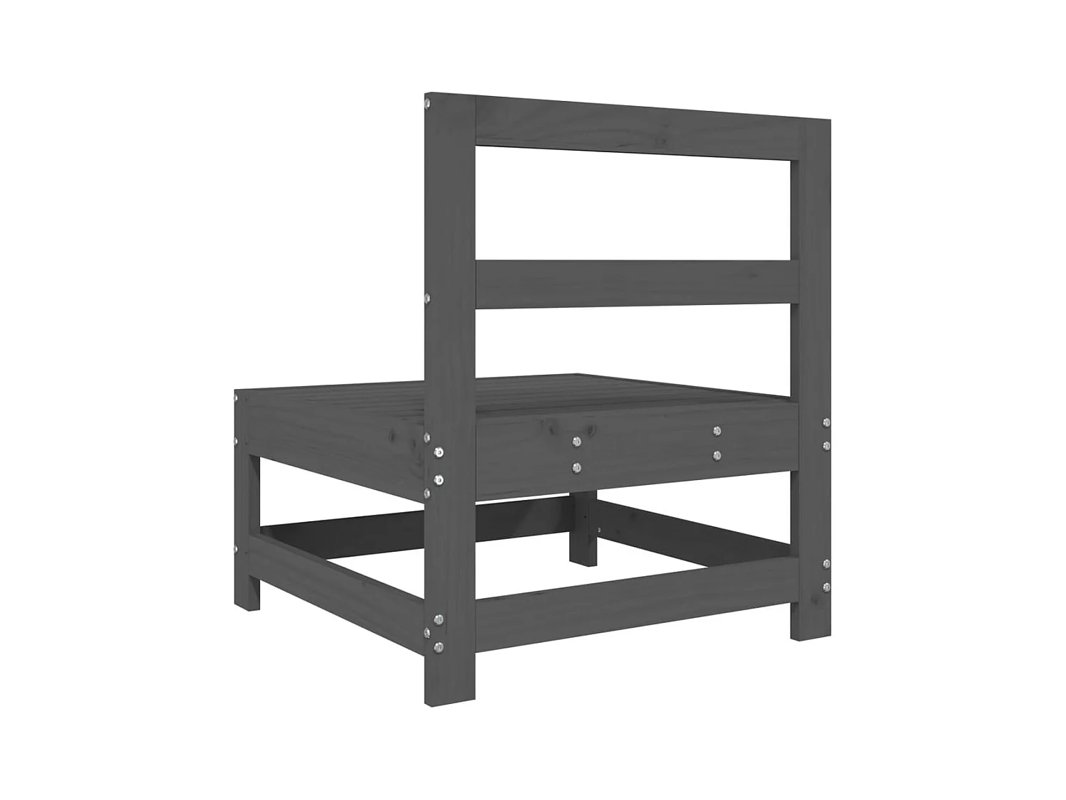 Canapés centraux de jardin 2 pcs gris bois de pin massif